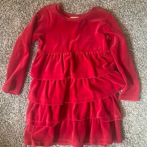 Hanna Andersson Red Velvet Dress, Size 110 (5)